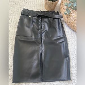 Shein Black Faux Leather Skirt